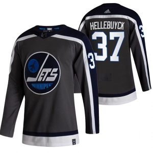 Winnipeg Jets Pelipaita Connor Hellebuyck 37 2022 Reverse Retro Musta Authentic